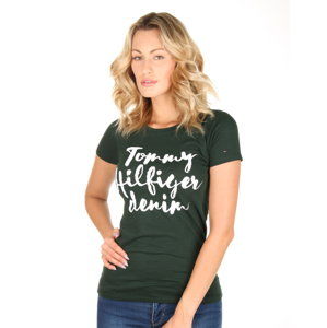 Tommy Hilfiger dámské zelené tričko Basic